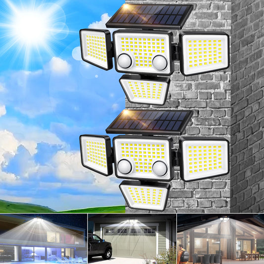 SZRSTH Outdoor Solar Lights 2 Pack LED IP65 Motion Sensor