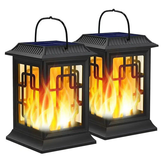 SZRSTH IP65 Waterproof Solar Flame LED Lantern for Garden Patio