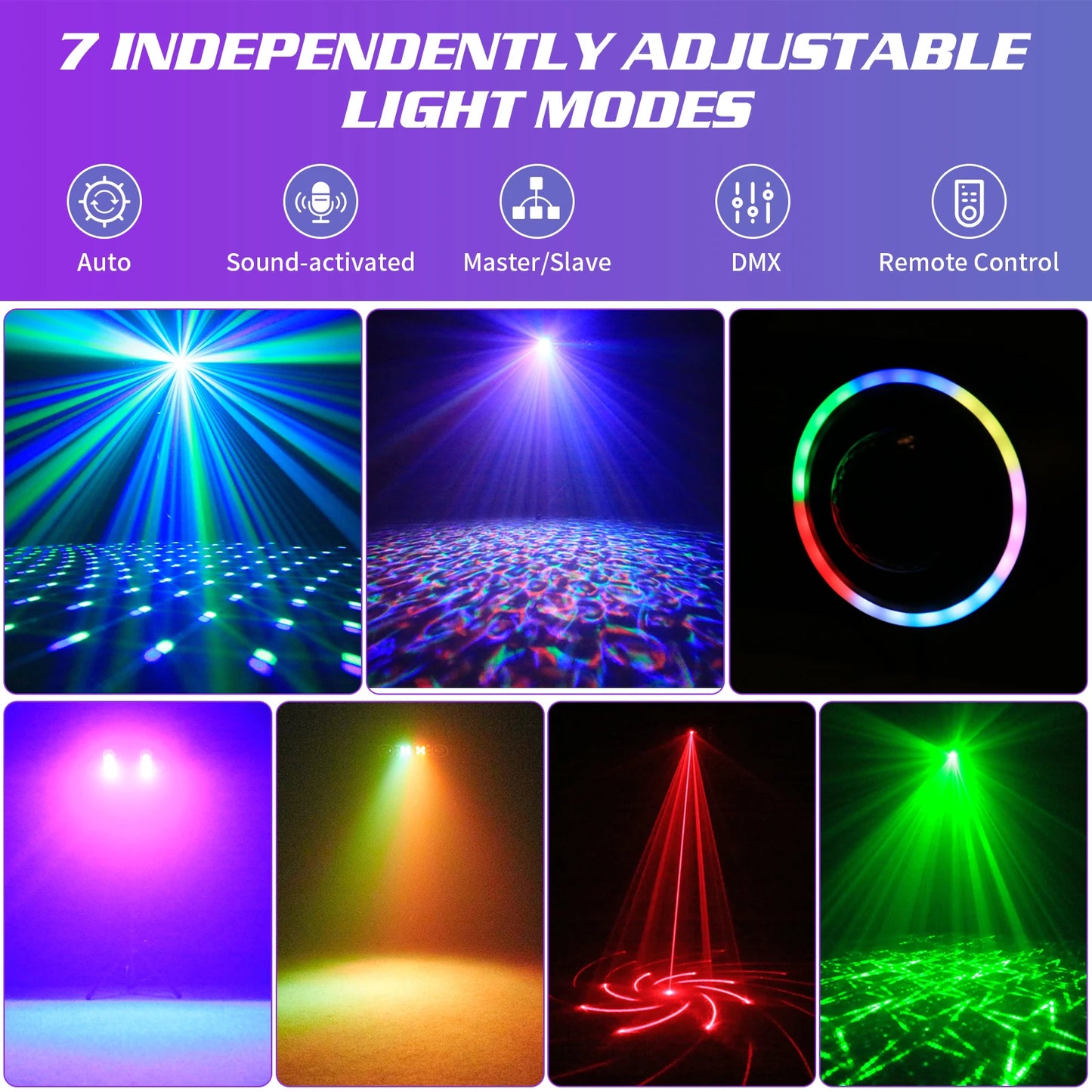 Somspot 7in1 RGBW LED Light Stand Kit With Remote Control DJ Party Lights