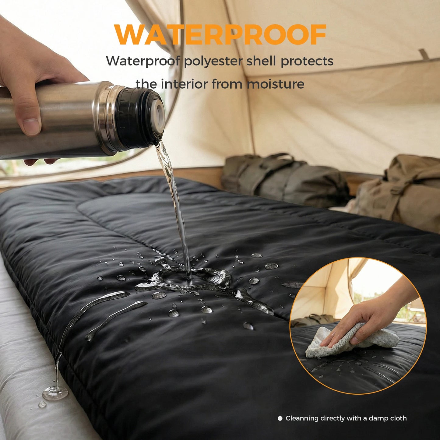 Lightweight Double Sleeping Bag For Two Adults With Pillow 3 Season Portable