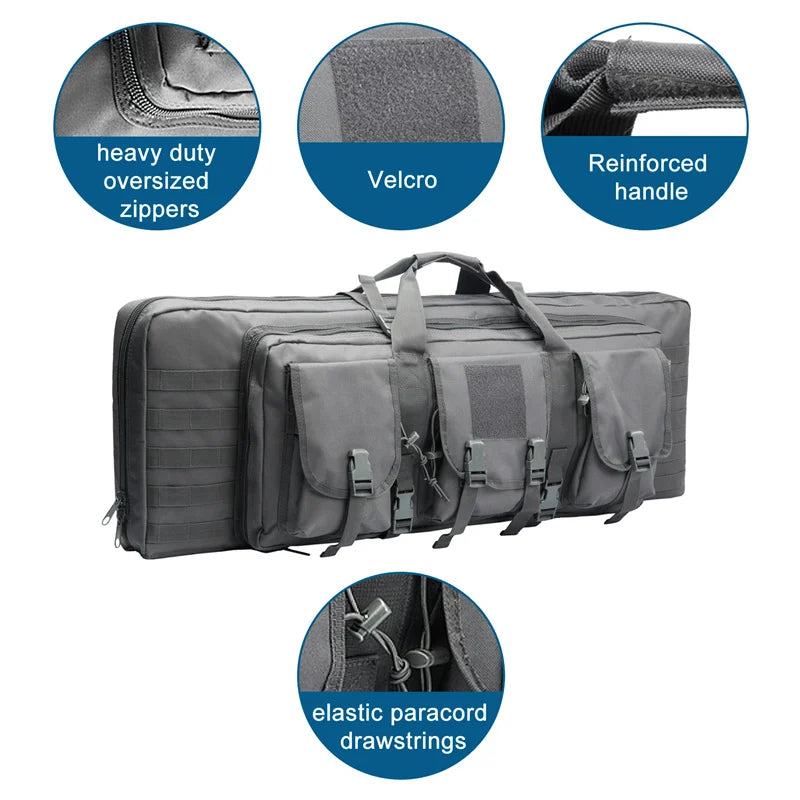 LQARMY Tactical Double Rifle Case Molle Bag Sniper