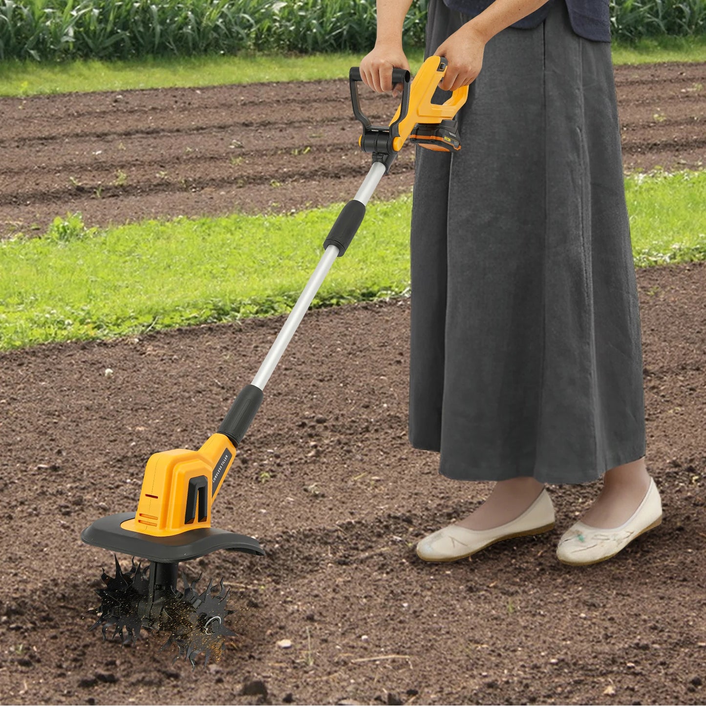 20V Cordless Tilling Machine With 2000mAh Battery And 4 Blades