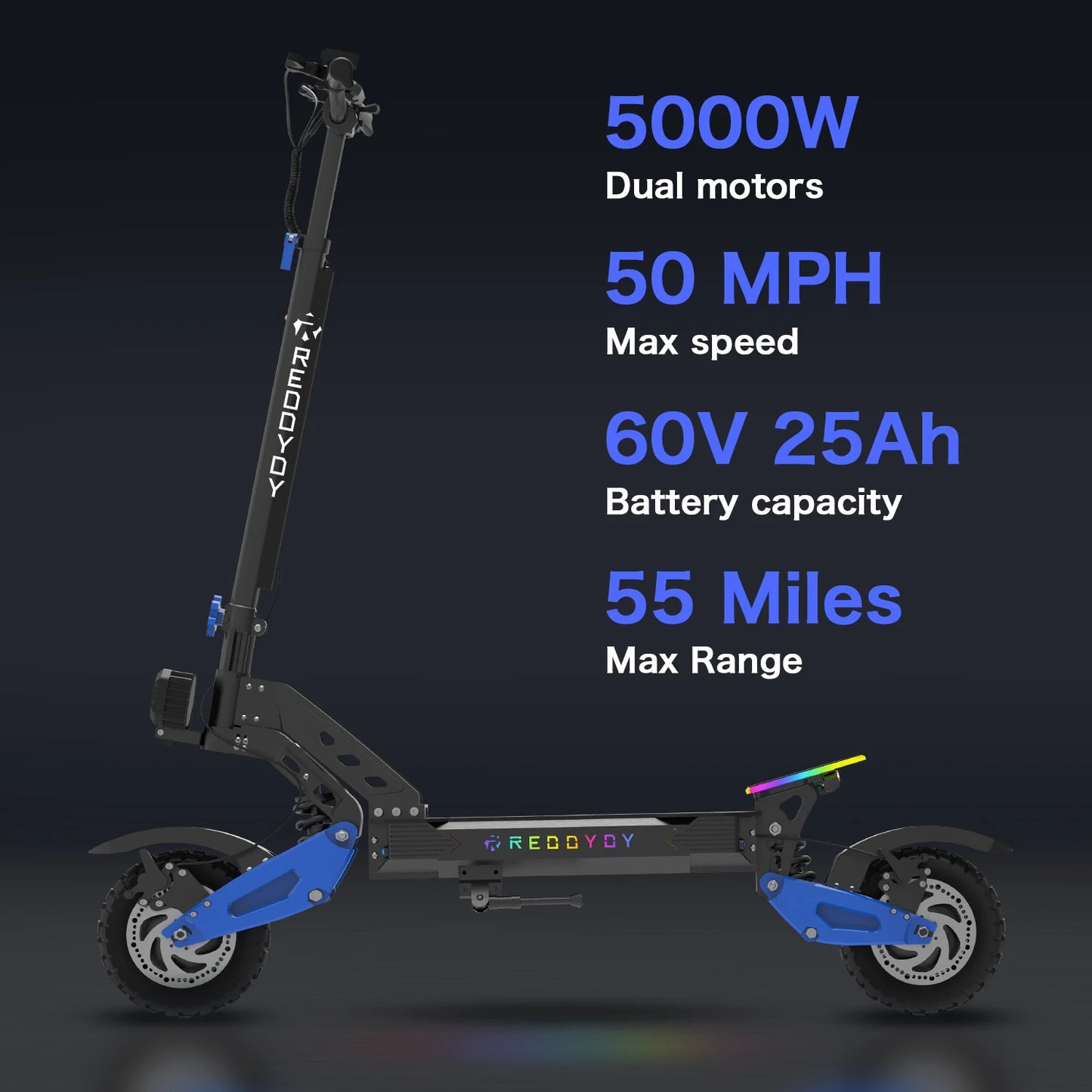 REDDYDY Electric Offroad Scooter Dual Motor 50 MPH