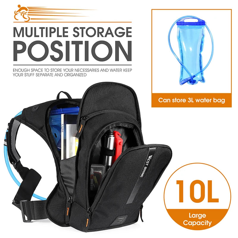 West Biking Hydration Backpack Ergonomic Cycling Harness For Outdoors