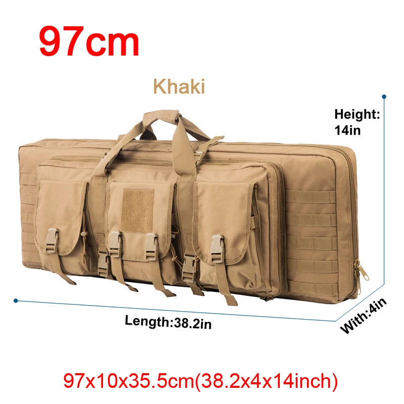 LQARMY Tactical Double Rifle Case Molle Bag Sniper