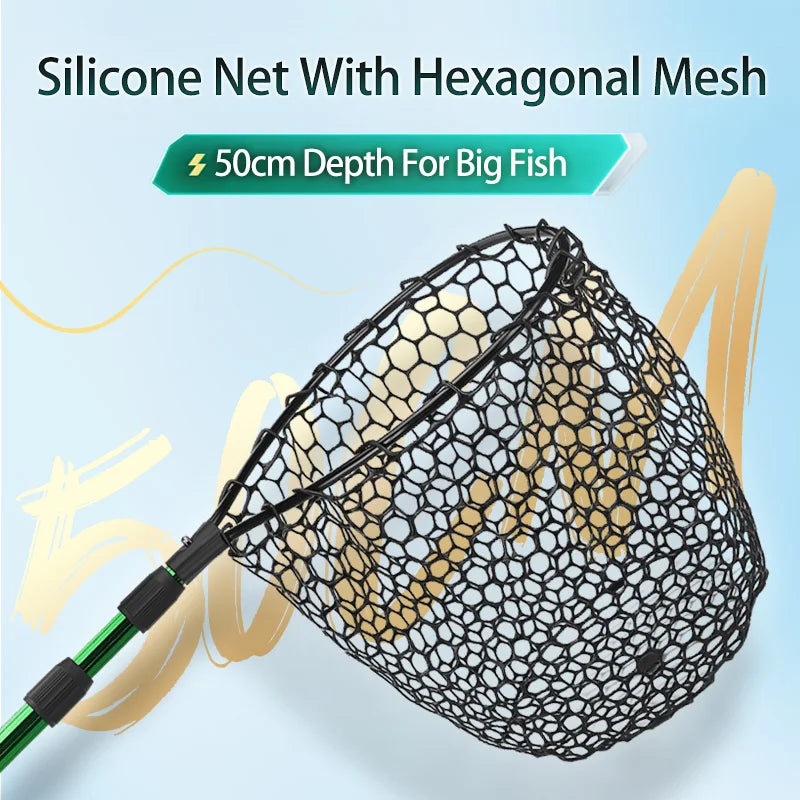 Foldable Aluminum Telescopic Fishing Net With Pocket