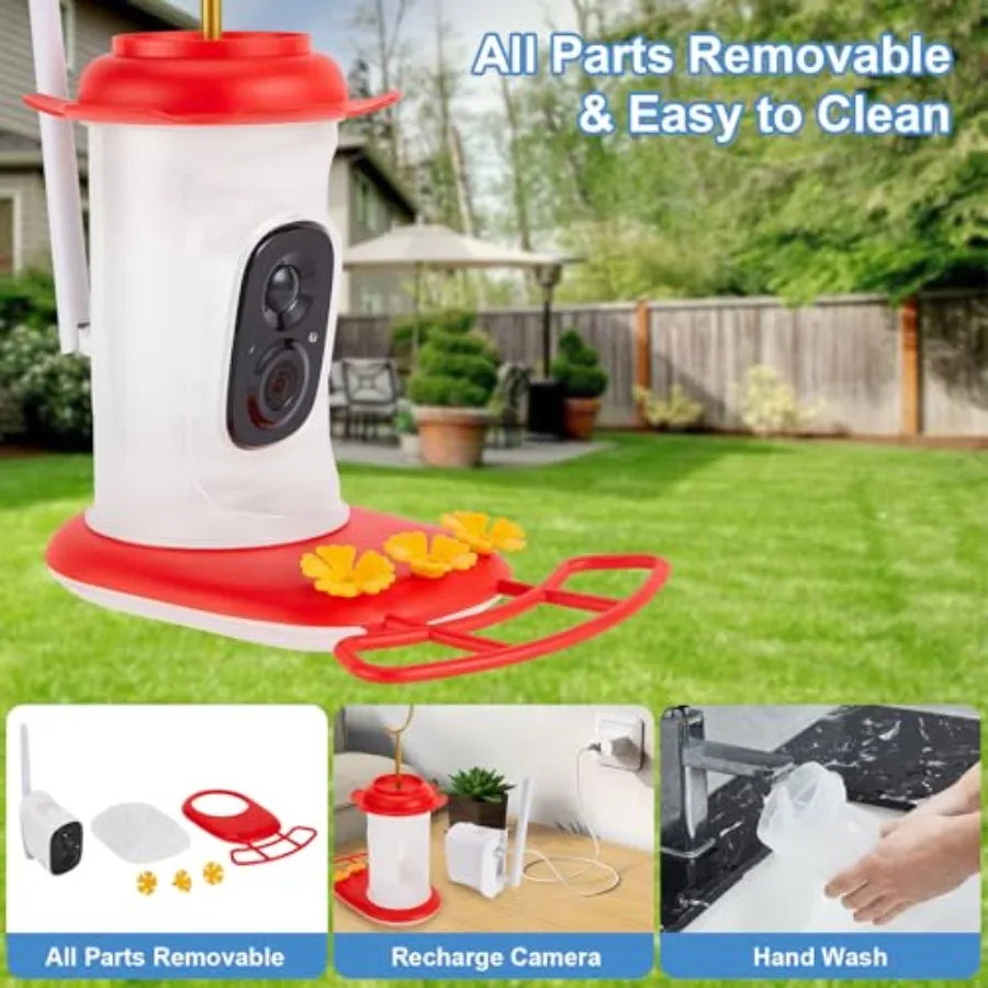 SHXI Smart Hummingbird Feeder With 2K HD Camera Bird Identification