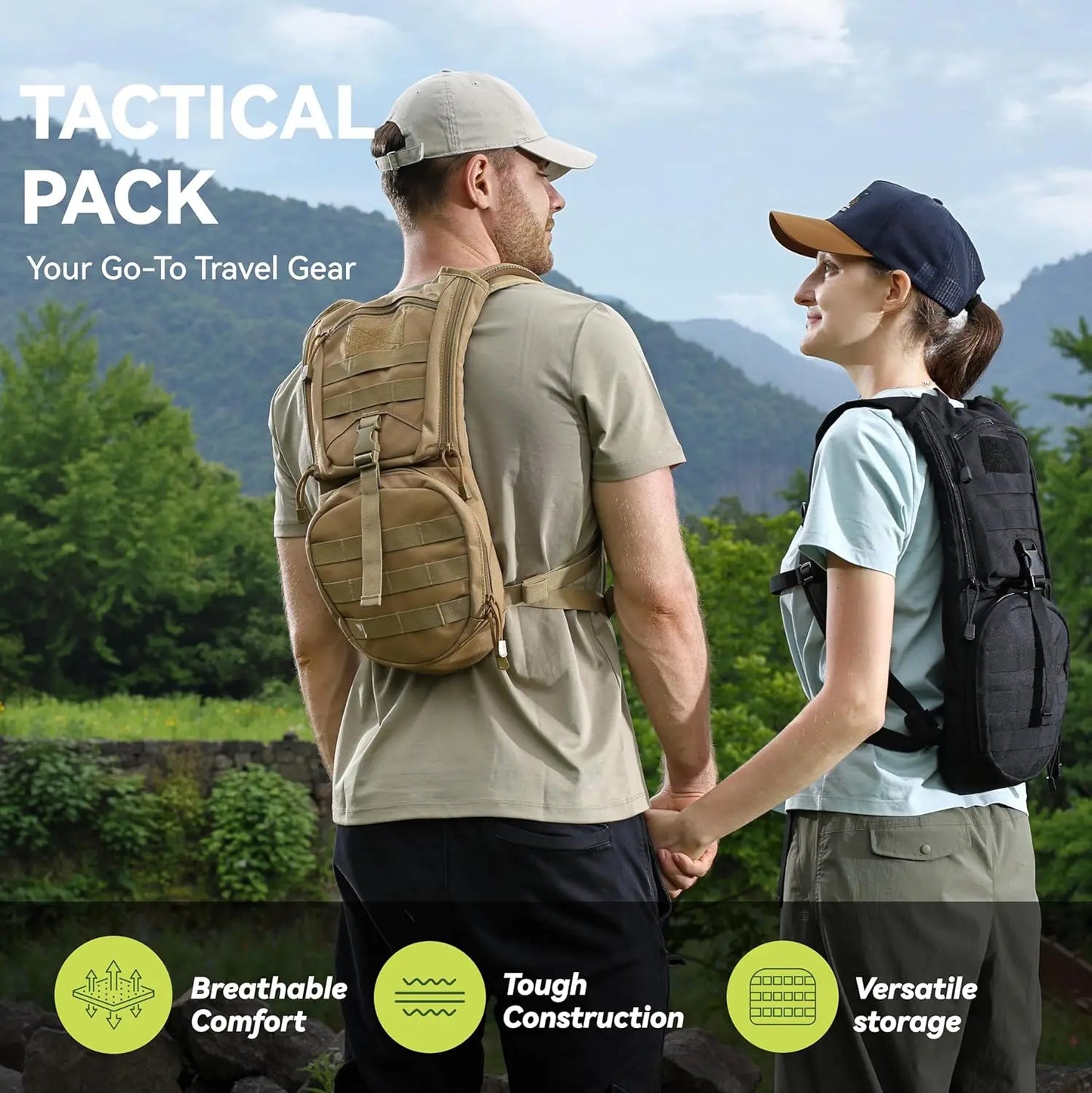 Tactical Molle Hydration Pack Backpack With 3L TPU Water Bladder