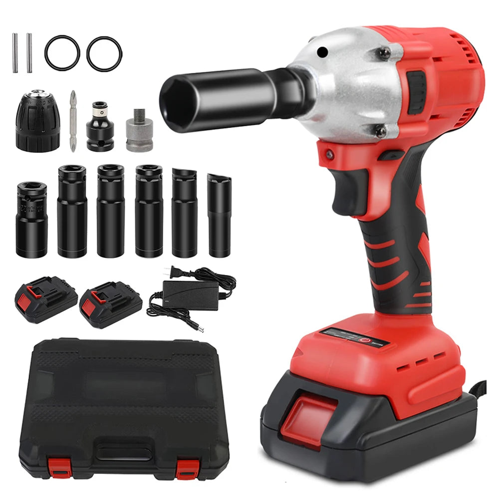 20V Cordless Impact Wrench Kit With Brushless Drill Driver Batteries