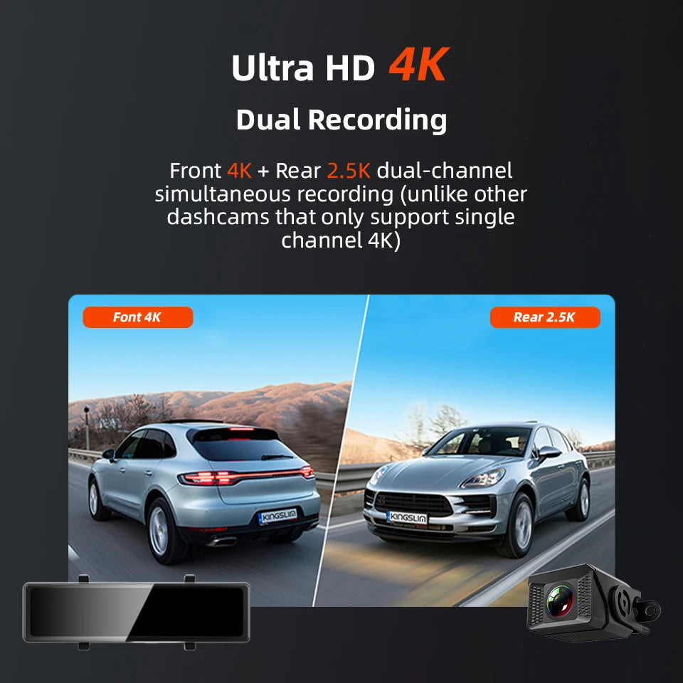 Acceo 4K Dashcam With Dual Channel Recording ADAS GPS