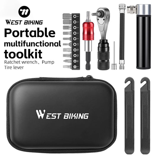 West Biking Professional Bike Tools Portable Ratchet Wrench Kit