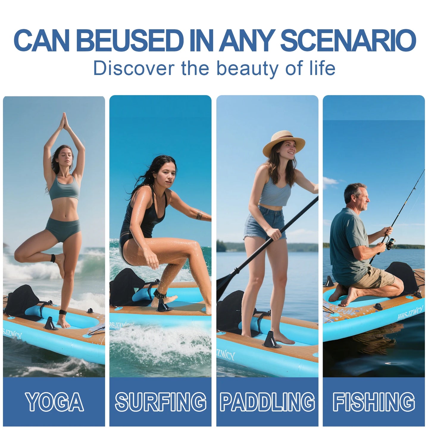 HHSJZWCY Inflatable Stand Up Paddle Board Kayak For Adults Seat