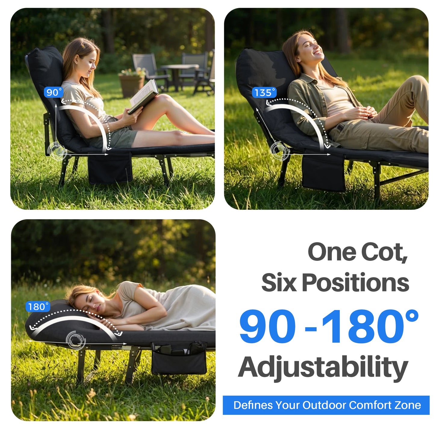 JHK Folding Camping Cot With Mattress Lightweight Bed For Outdoors