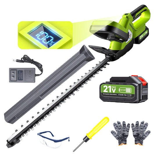 XYSD Cordless Hedge Trimmer With 21V 3.0Ah Batteries