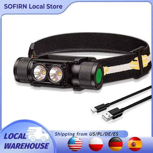 H25L USB Rechargeable 1000LM Headlamp With TN3535 LED 5000K
