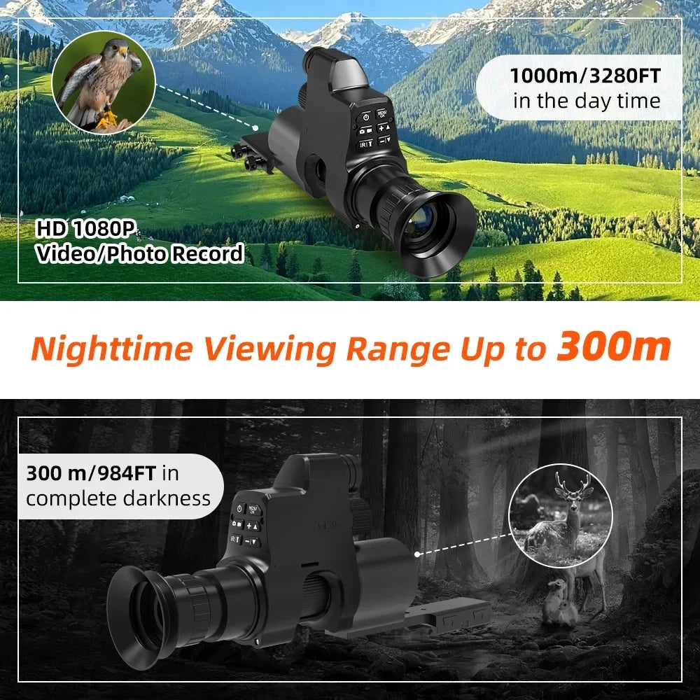GOYOJO Night Vision Monocular NV4A ClipOn For Night Viewing 300m