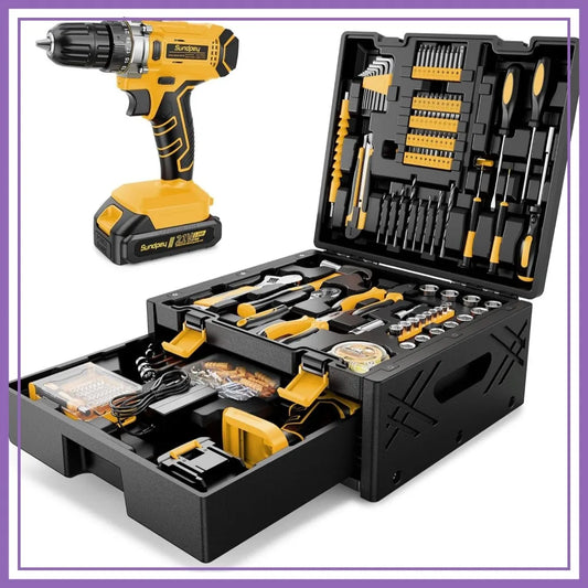 267 Piece Home Tool Kit With 21V Cordless Drill 2.0Ah Battery And Charger