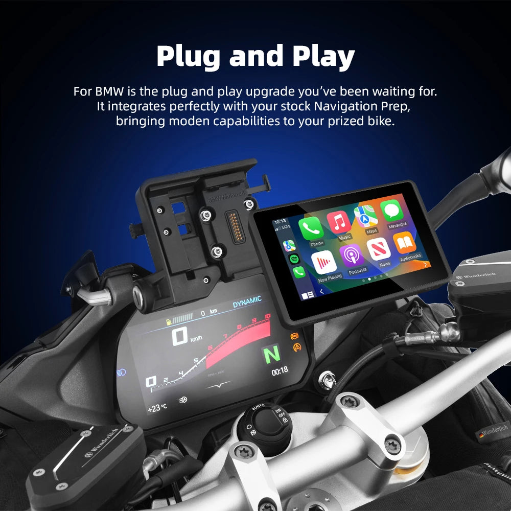 EKIY Wireless CarPlay Android Auto GPS Motorcycle Dashboard For BMW