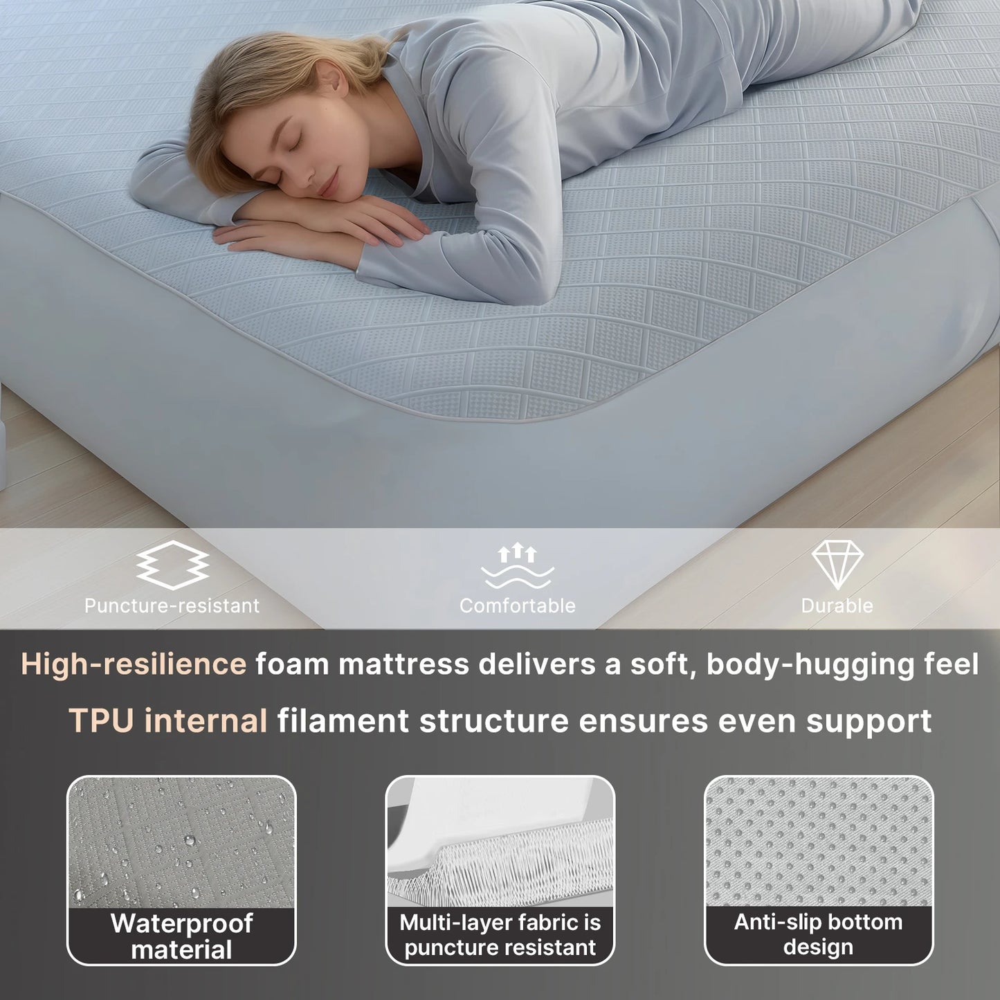 Outdoor Camping Air Mattress With Built In Pump For Trips