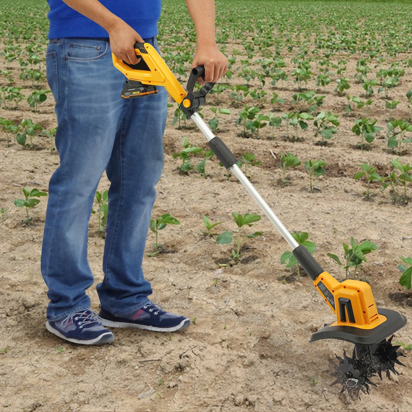 20V Cordless Tilling Machine With 2000mAh Battery And 4 Blades