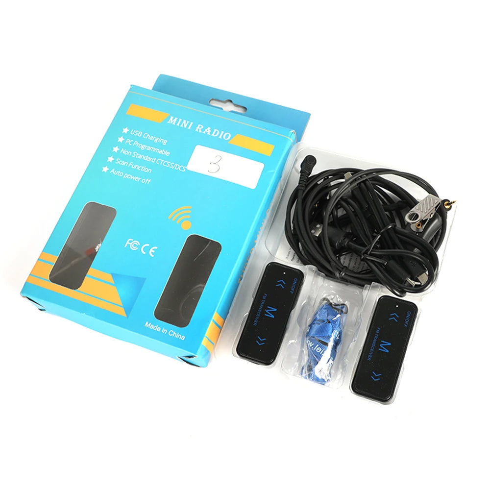 FARAJIAJ Portable Mini Walkie Talkie Kit 2 Way Radio Transceiver Headphones