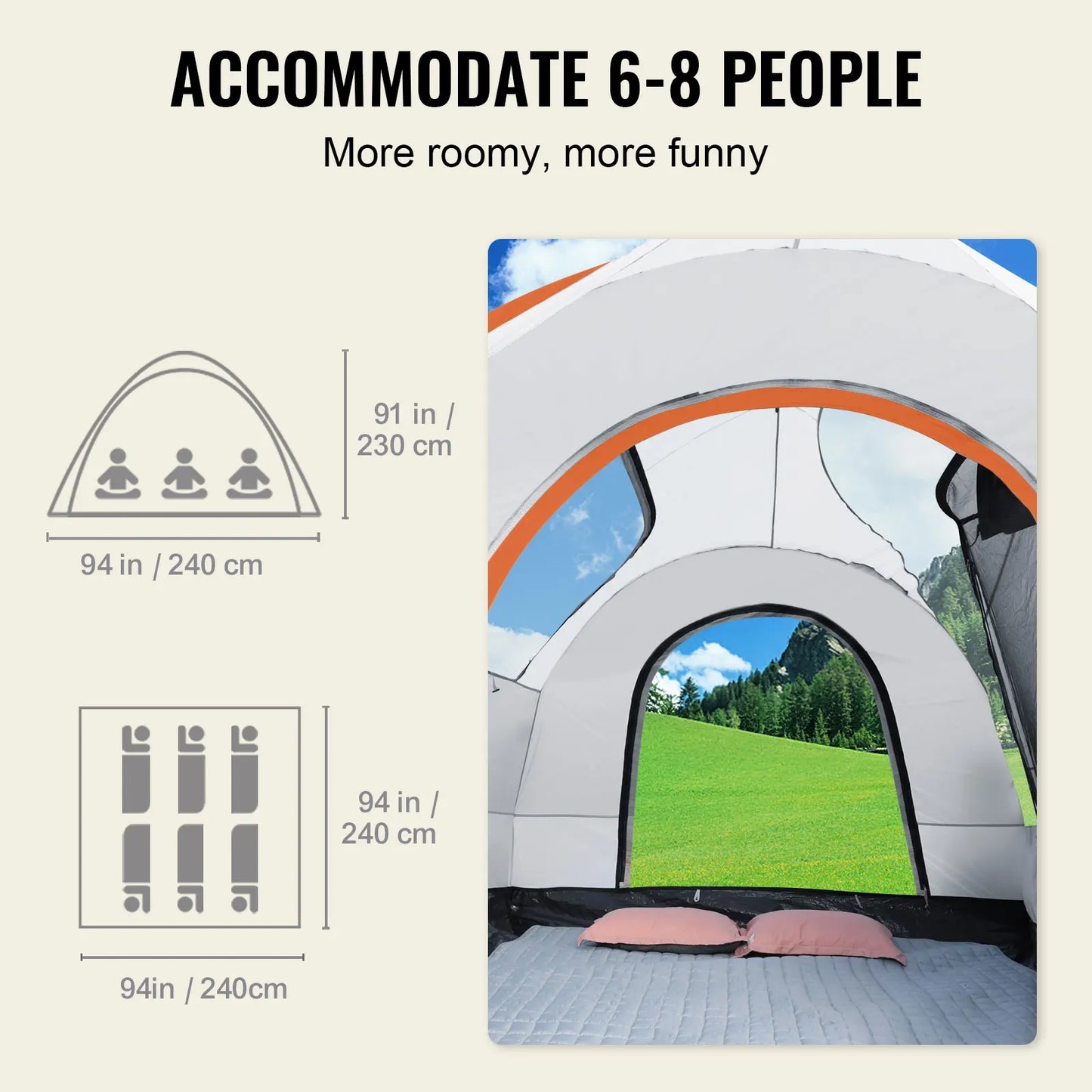 SucceBuy SUV Camping Tent for Travel with Rain Layer