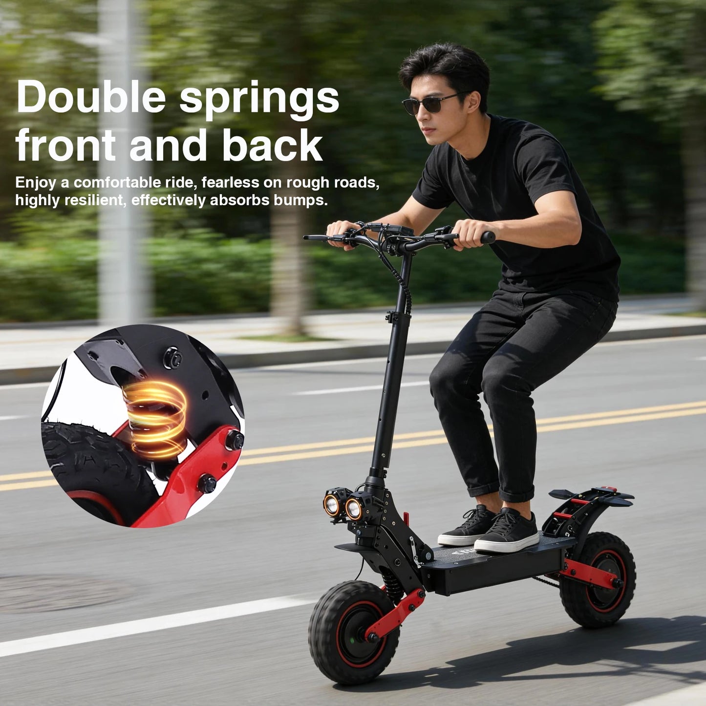 H6 Electric Scooter 2400W Dual Motor 40MPH 60V21Ah Off Road