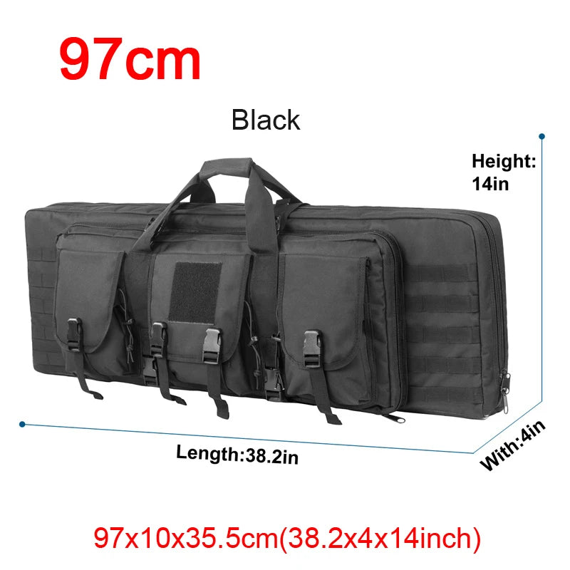 LQARMY Tactical Double Rifle Case Molle Bag Sniper