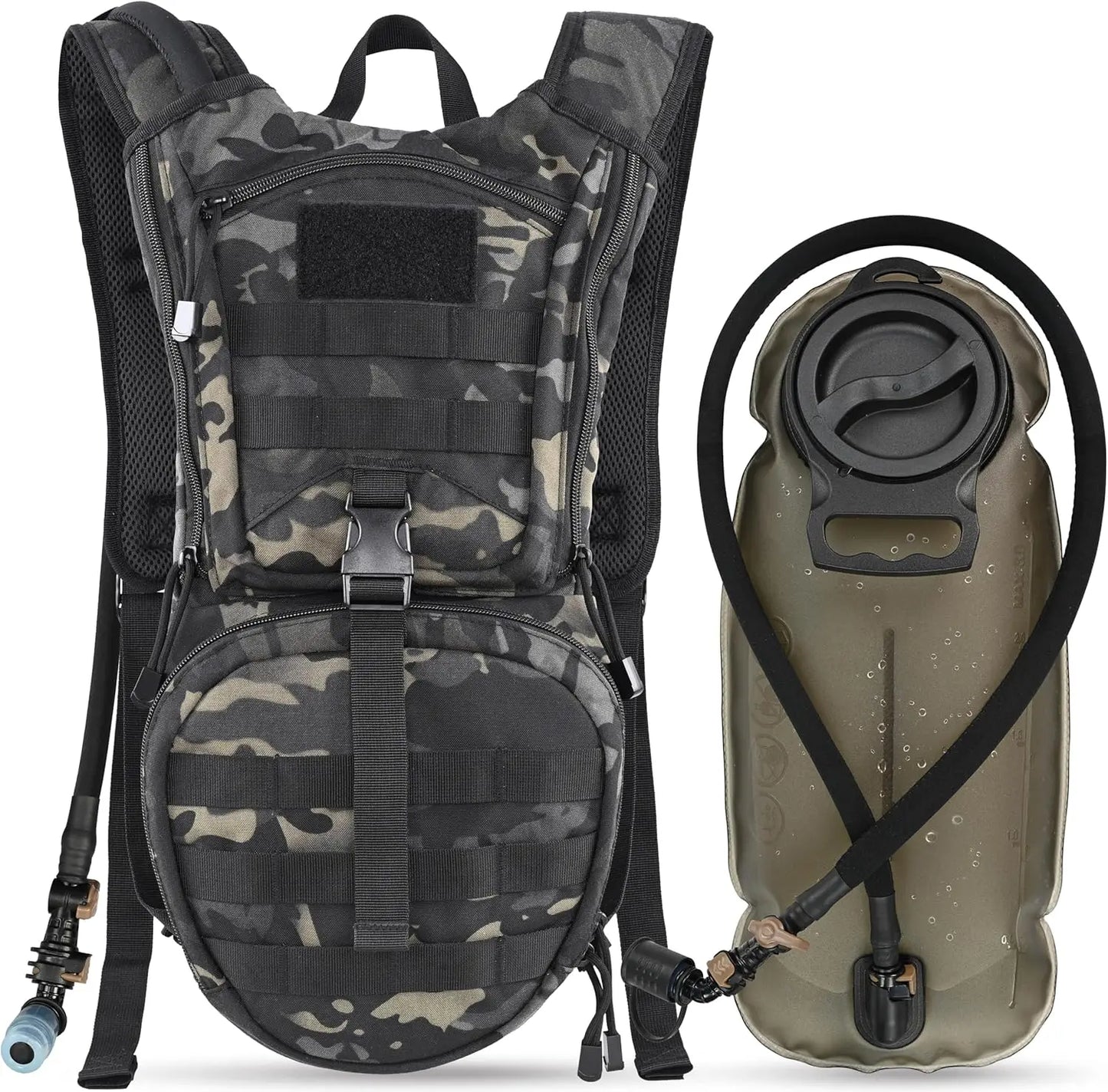 Tactical Hydration Backpack With 3L Bladder For Outdoor Activities
