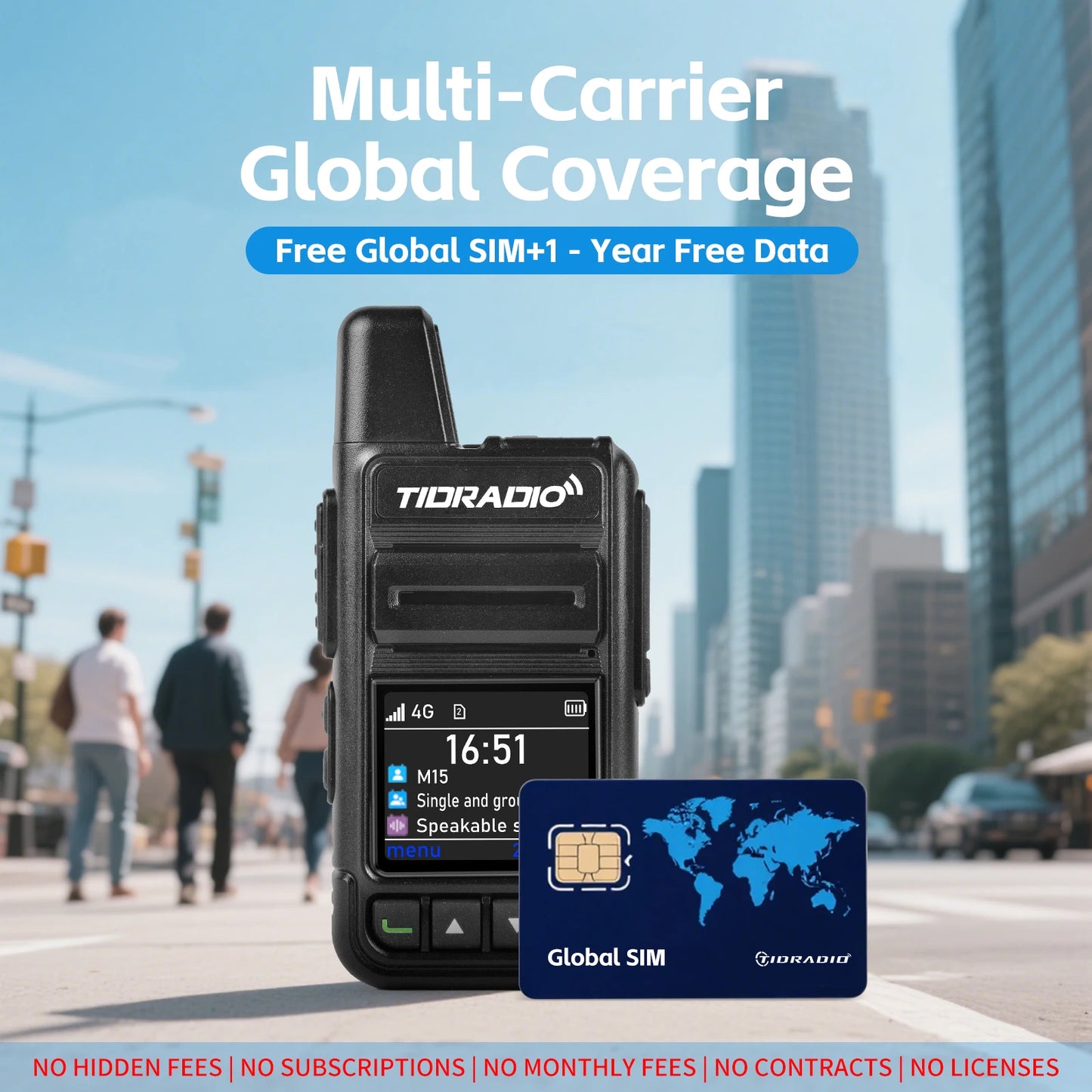 TIDRADIO TD-M15 Global POC Radio 4G Long Range Walkie Talkie