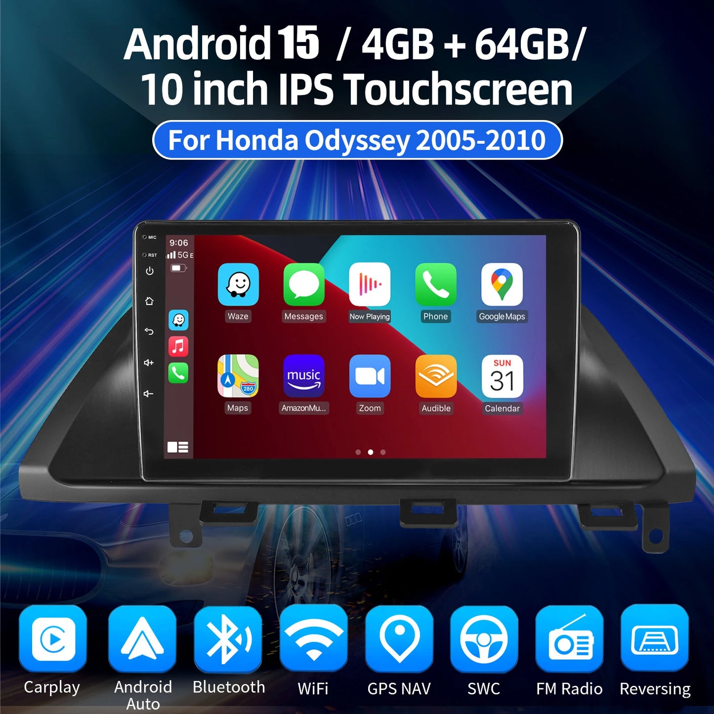 Essgoo Android Car Stereo for Honda Odyssey CarPlay GPS Navigation