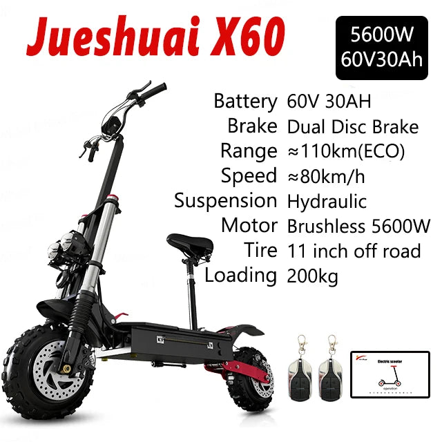 Jueshuai Outdoor Electric Scooter 1000W 48V-72V Fast Off Road Foldable