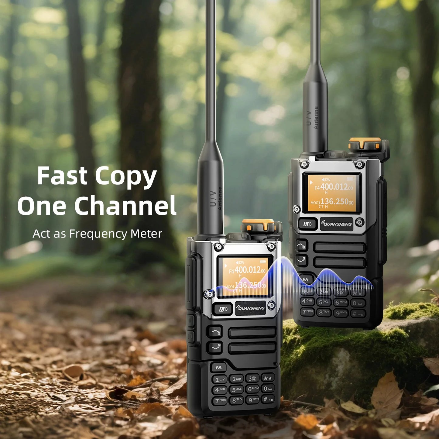Quansheng UV-K5 V3 Walkie Talkie 5W 2MB Memory 50-600MHz Air Band