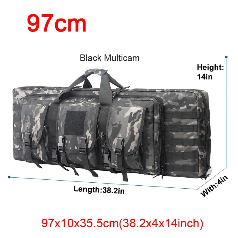 LQARMY Tactical Double Rifle Case Molle Bag Sniper