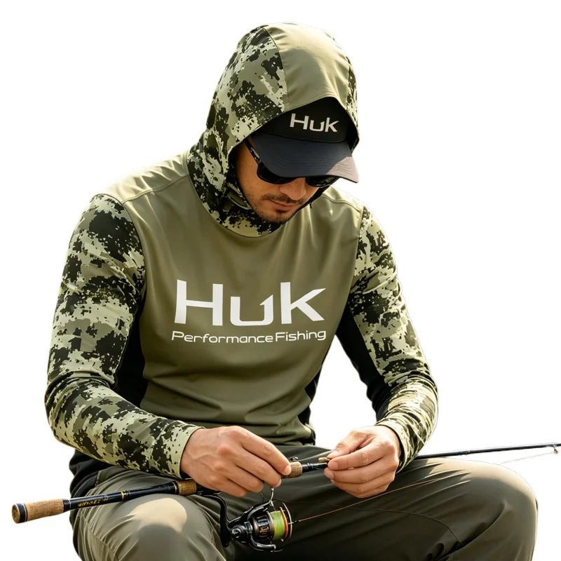 Hooded Fishing Shirt With Anti UV Sun Protection And Breathable