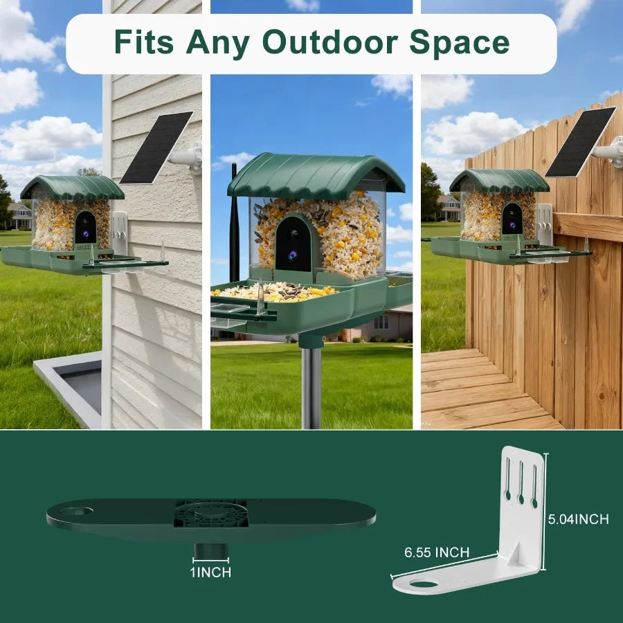 SHXI Dual Lens Smart Bird Feeder With Camera And Bath