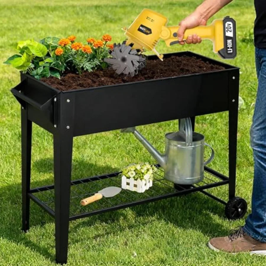 20V Cordless Tiller Cultivator For Gardening Electric Garden Rototiller