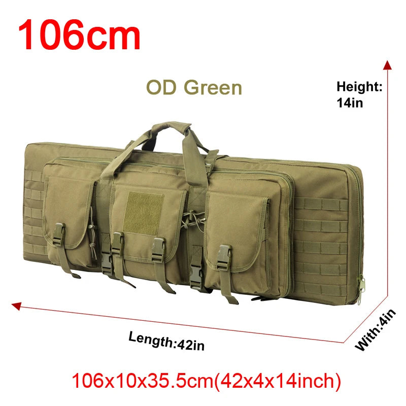 LQARMY Tactical Double Rifle Case Molle Bag Sniper