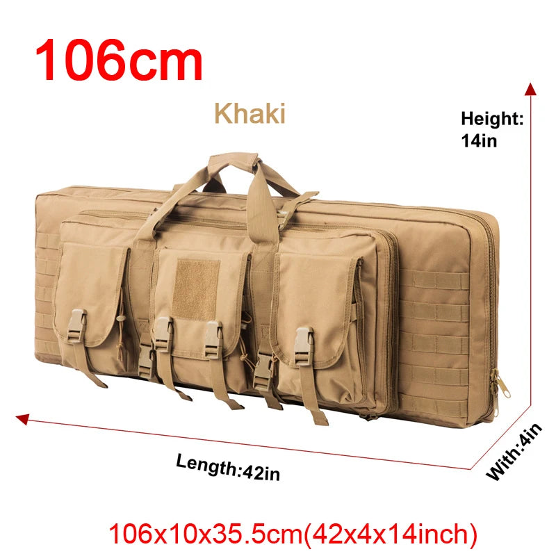 LQARMY Tactical Double Rifle Case Molle Bag Sniper