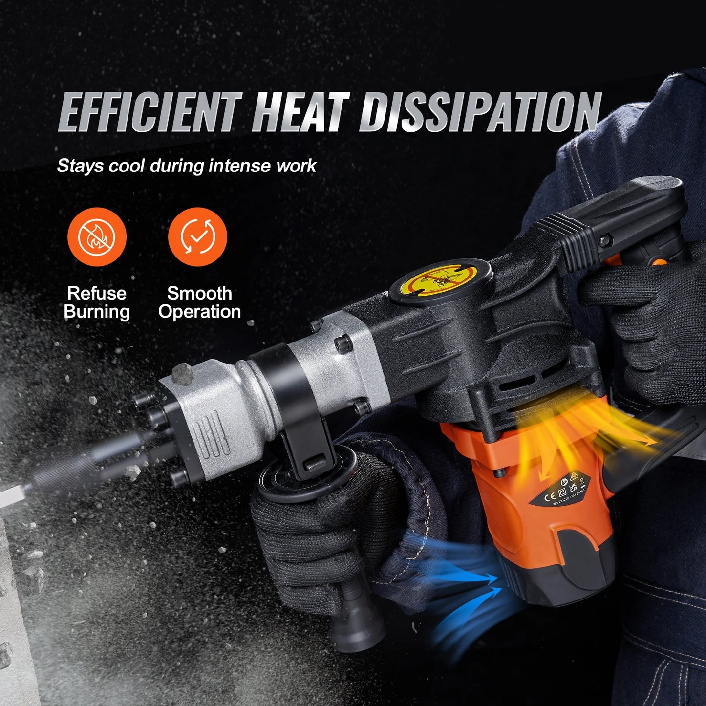 SucceBuy 1400W Demolition Jack Hammer 2900 BPM Concrete Breaker