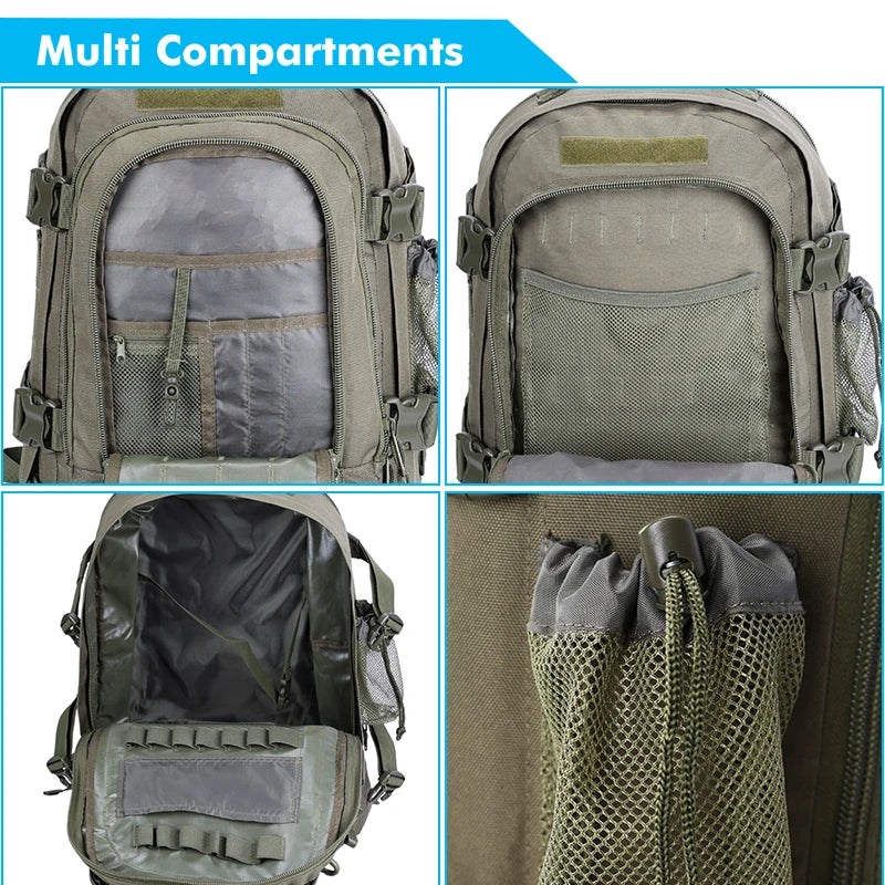 LQARMY Tactical Backpack Molle Assault Pack For Camping