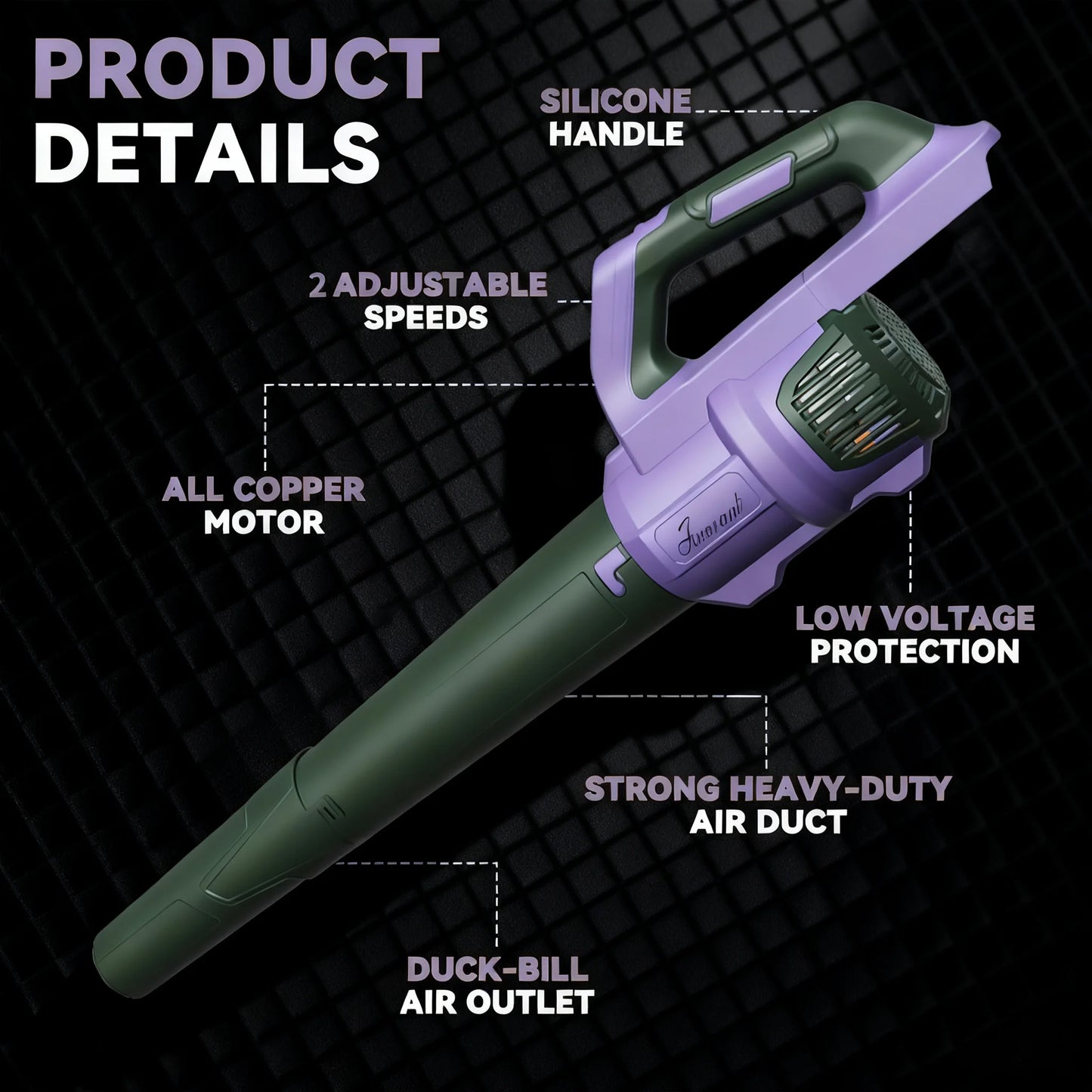 Cordless Leaf Blower With Six Speed Modes Battery Included