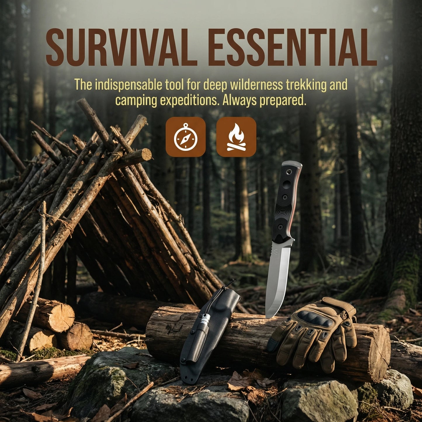 Huangfu G10 Fixed Blade Knife With Cover For Outdoors