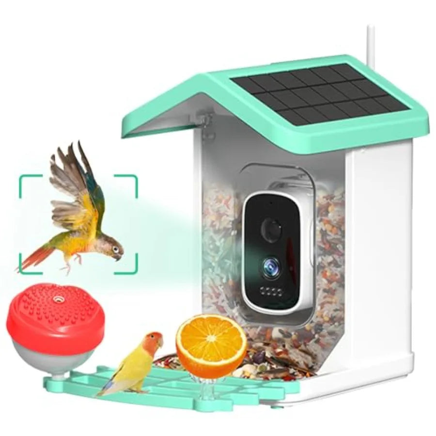 SHXI Solar Powered Bird Feeder With Camera 4K AI Bird Species Identification