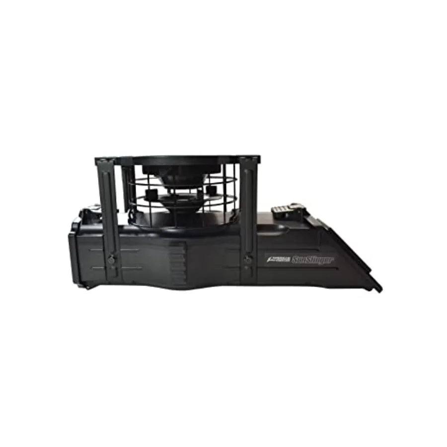 American Hunter Sunslinger Digital Weather Resistant Hunting Deer Game Feeder Kit with Integrated Solar Panel 6v Spring Top Bat