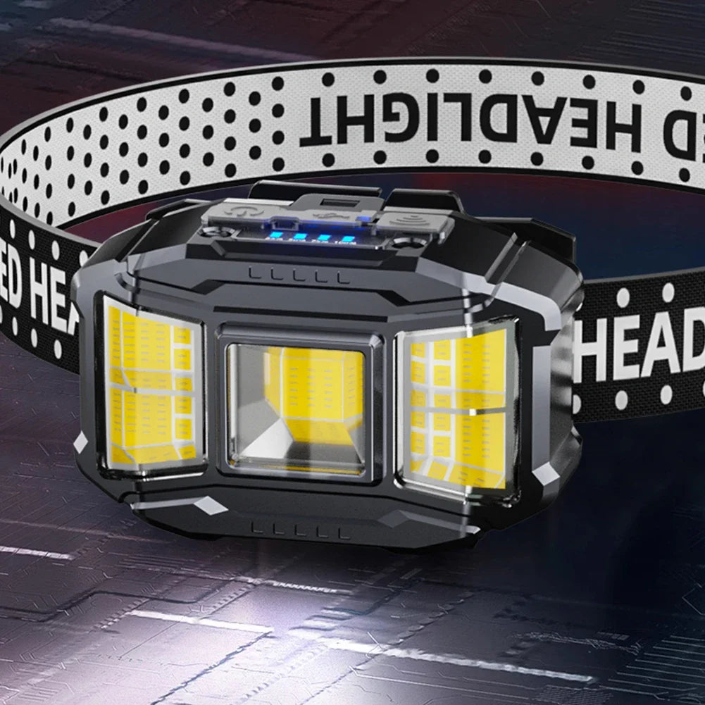 Shunmaii COB LED Head Mounted Flashlight USB Charging Headlamp Outdoor