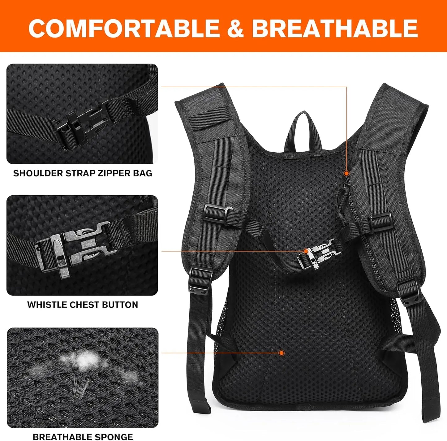Hydration Backpack With 8L Capacity Water Bladder For Hiking Tactical Molle Pack
