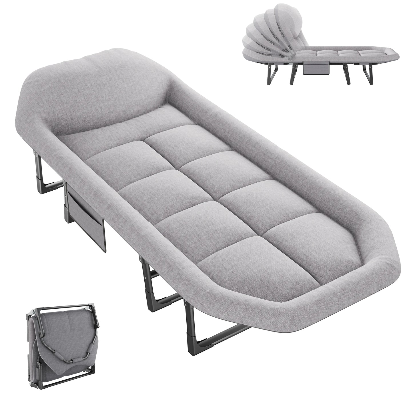 JHK Folding Camping Cot With Mattress Lightweight Bed For Outdoors