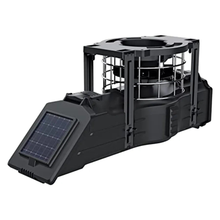 American Hunter Sunslinger Digital Weather Resistant Hunting Deer Game Feeder Kit with Integrated Solar Panel 6v Spring Top Bat