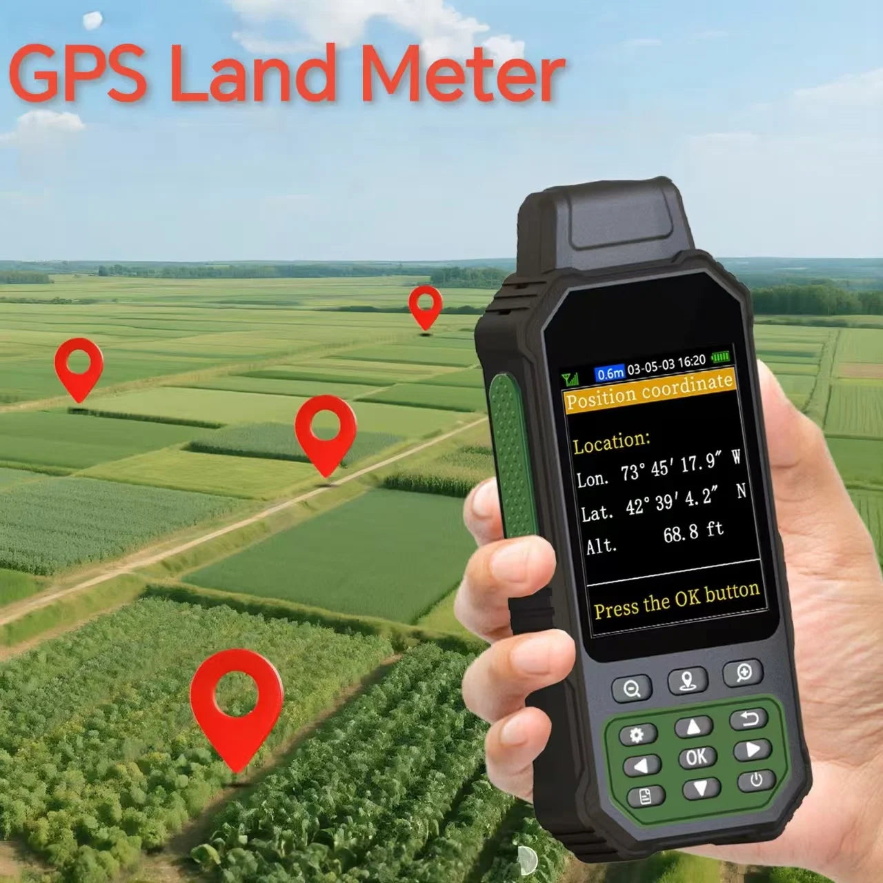 ZL190PLUS Handheld GPS Land Area Meter High Precision Surveying Equipment